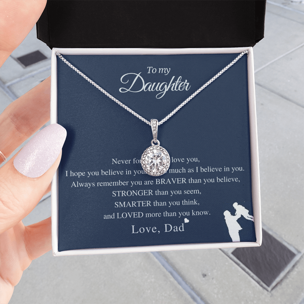 To My Beautiful Daughter - Solitaire Necklace Gift