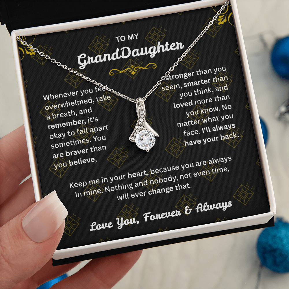 Alluring Beauty Necklace for Granddaughter – Premium CZ Stones – Perfect Gift for Granddaughter
