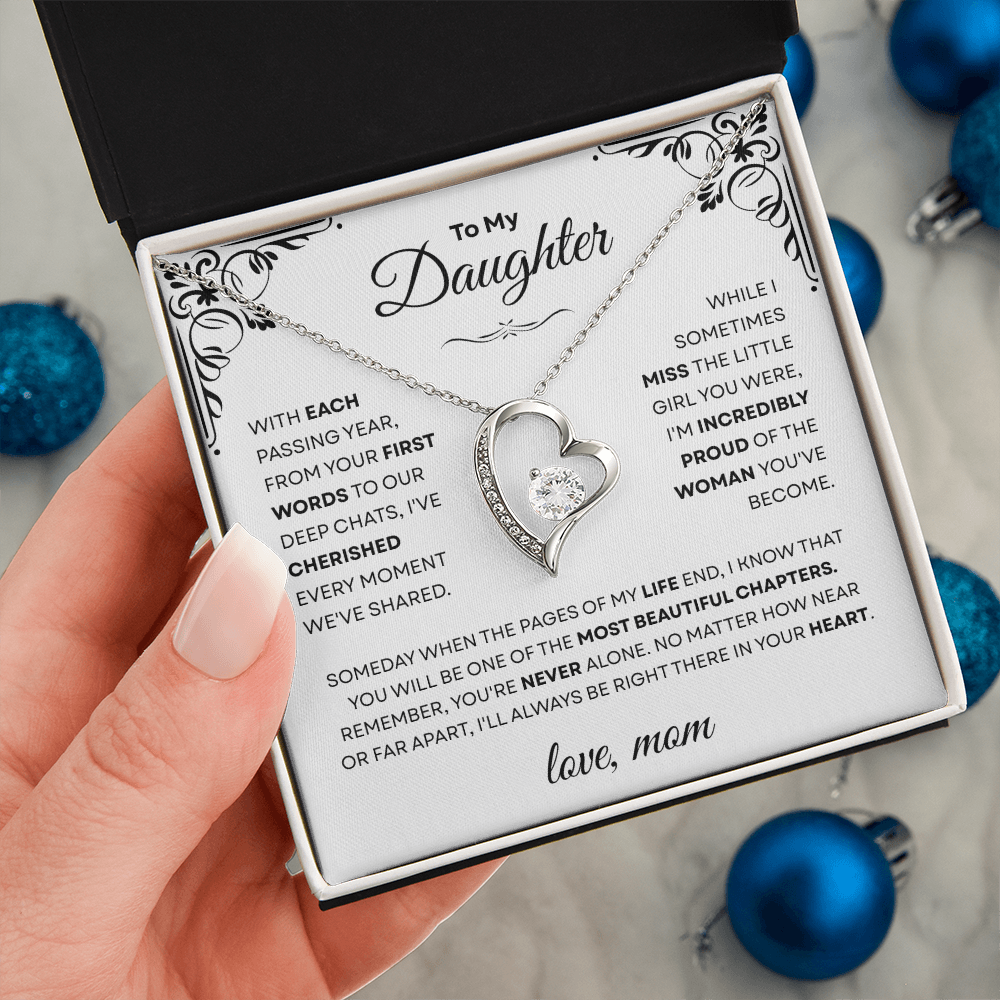Forever Love Necklace – Meaningful Gift from Mom to Daughter | CZ Heart Pendant