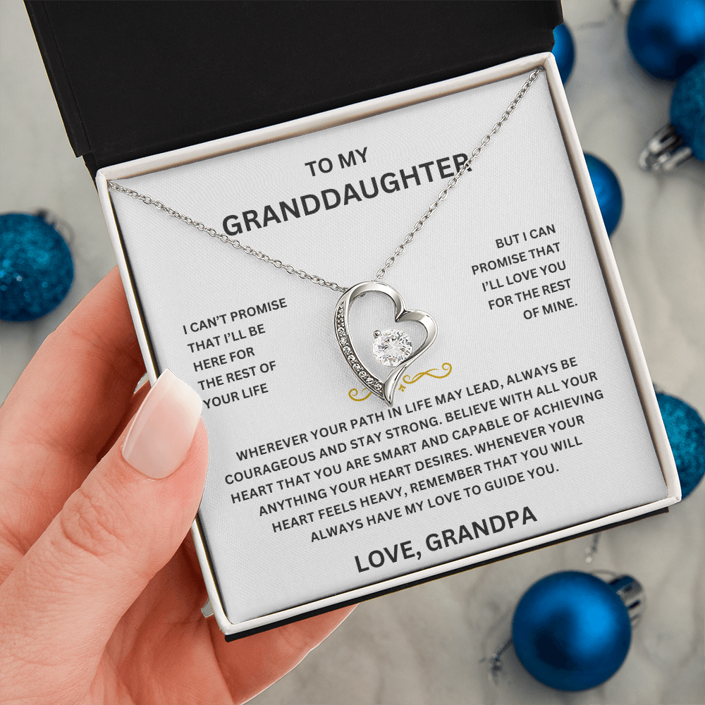 Heart Necklace for Granddaughter – Symbol of Love and Connection – Premium CZ Stones – Gift from Grandpa
