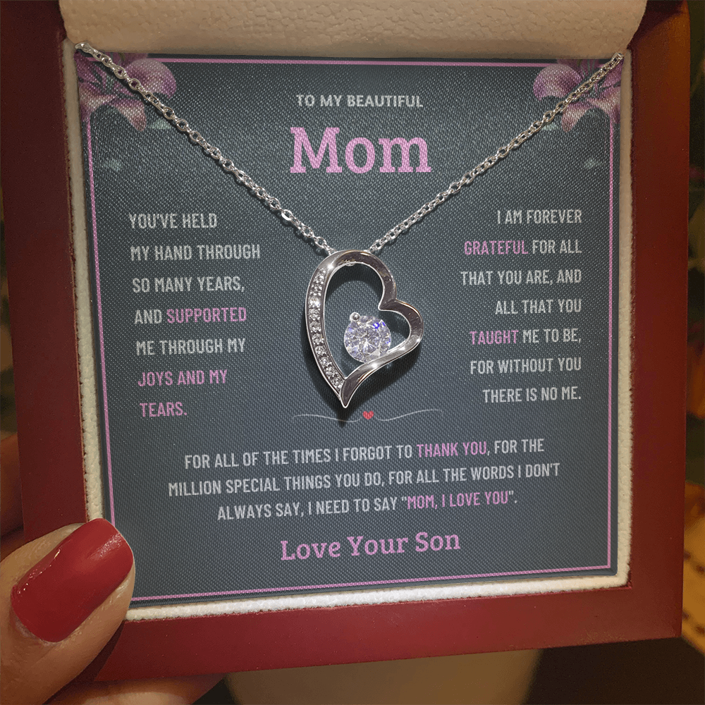 To My Wonderful Mom Necklace Gift - From Son