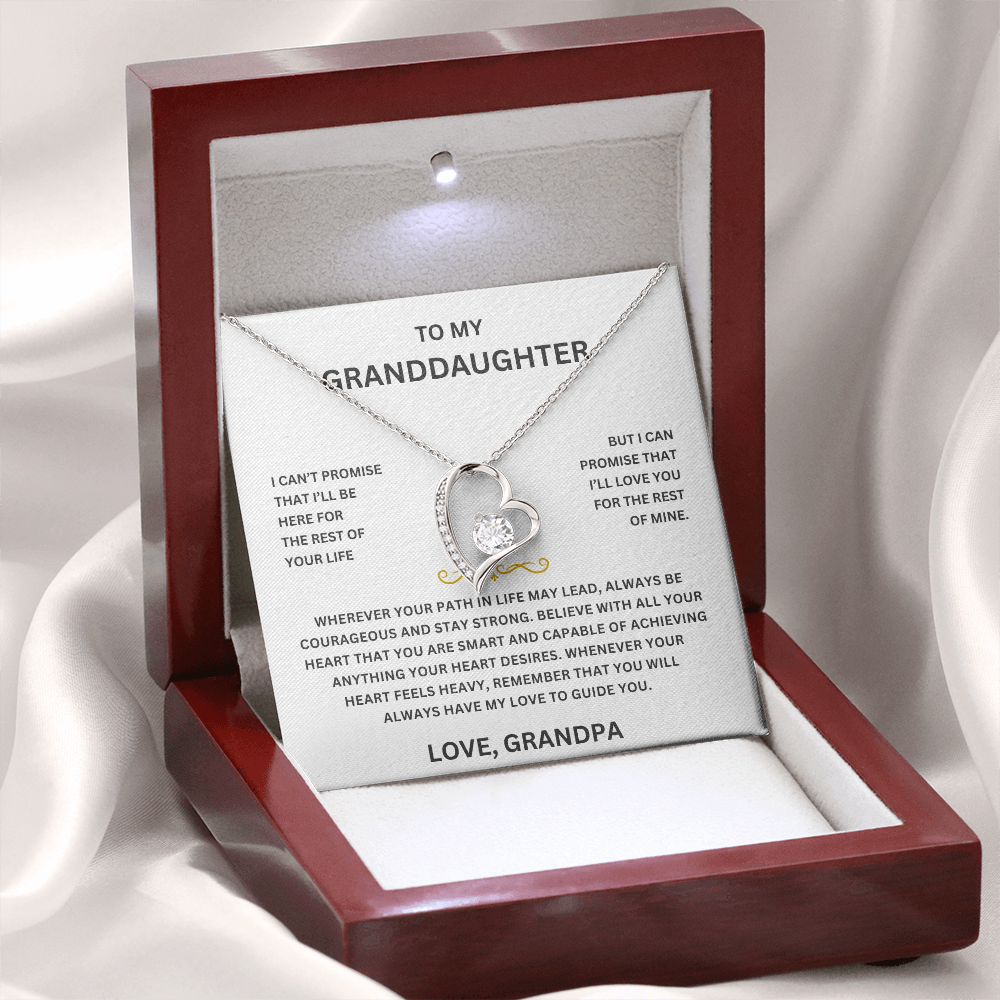 Heart Necklace for Granddaughter – Symbol of Love and Connection – Premium CZ Stones – Gift from Grandpa