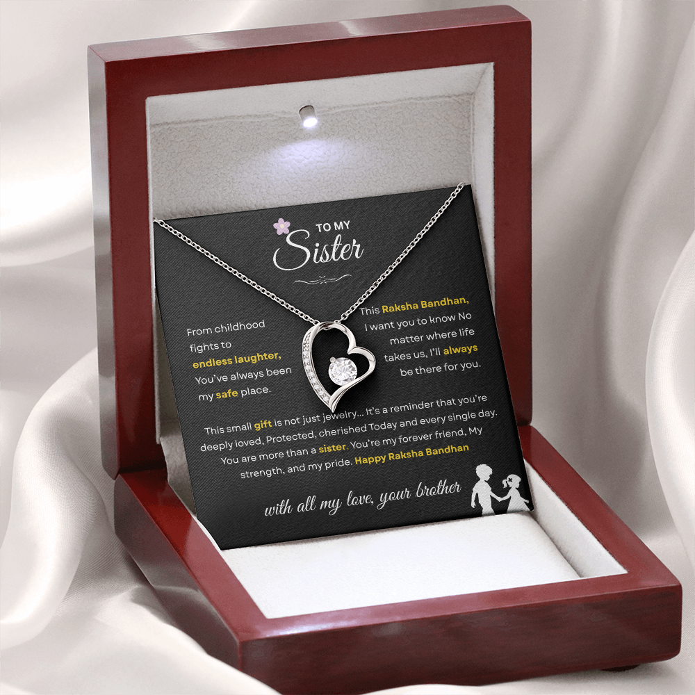 Raksha Bandhan Gift for Sister from Brother – Forever Love Necklace – Unbreakable Bond Jewelry