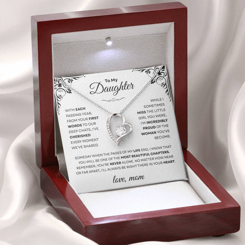 Forever Love Necklace – Meaningful Gift from Mom to Daughter | CZ Heart Pendant
