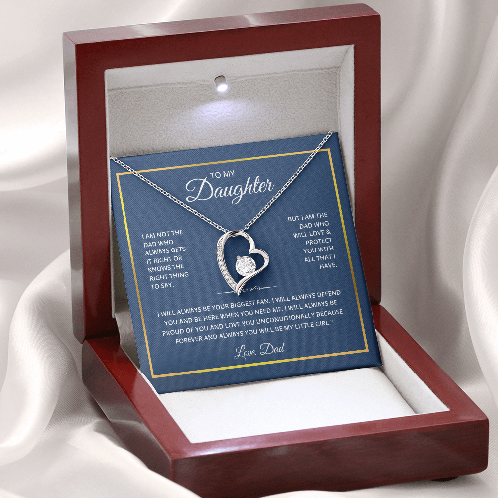 To My Daughter Necklace From Dad With Heartfelt Message - Forever Love Necklace