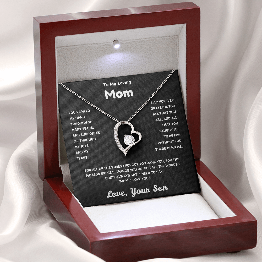 Forever Love Necklace for Mom – Premium CZ Stone Pendant, Unbreakable Bond Gift