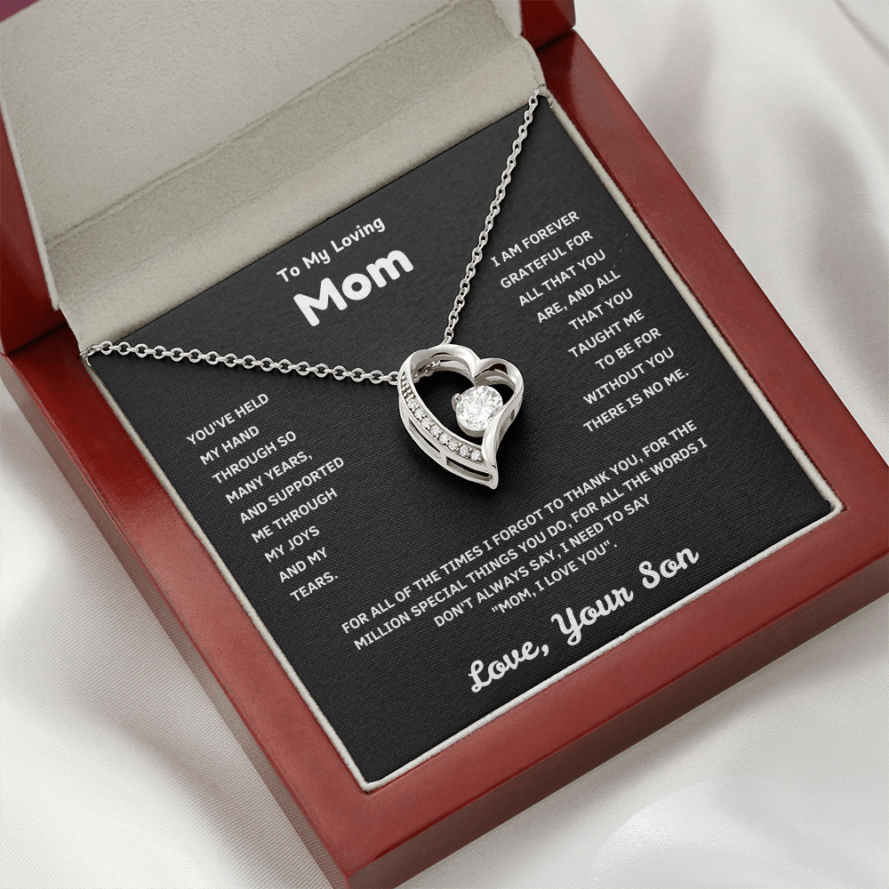Forever Love Necklace for Mom – Premium CZ Stone Pendant, Unbreakable Bond Gift