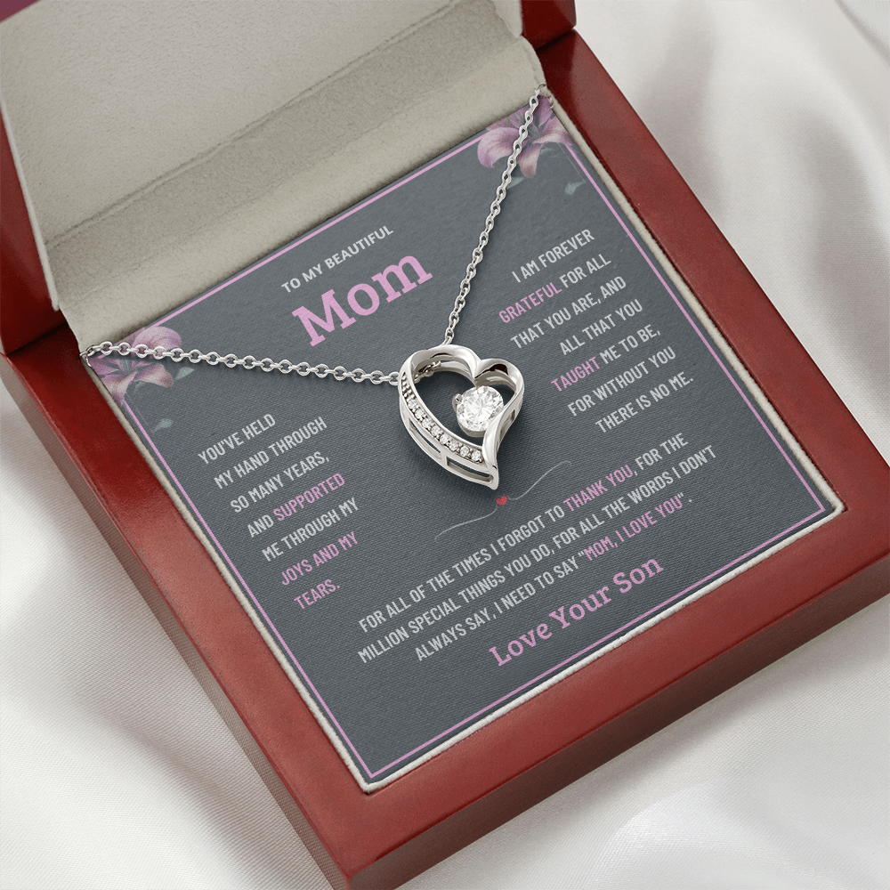 To My Wonderful Mom Necklace Gift - From Son