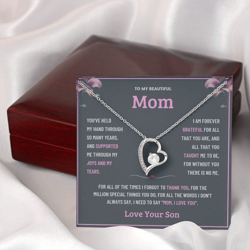 To My Wonderful Mom Necklace Gift - From Son