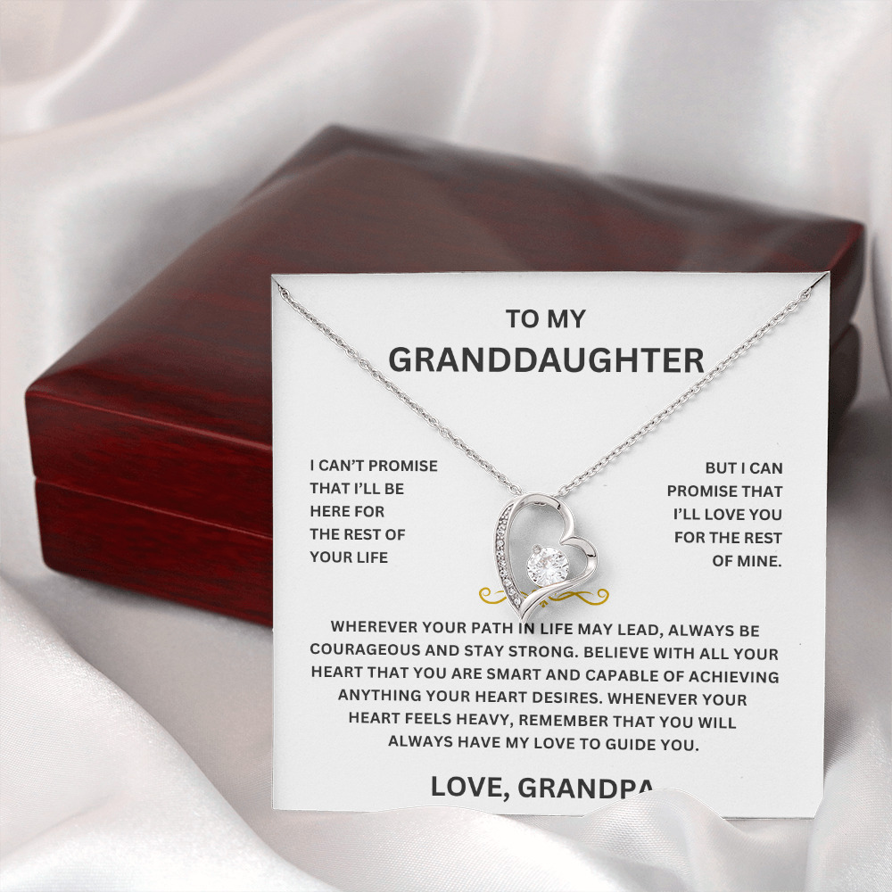 Heart Necklace for Granddaughter – Symbol of Love and Connection – Premium CZ Stones – Gift from Grandpa