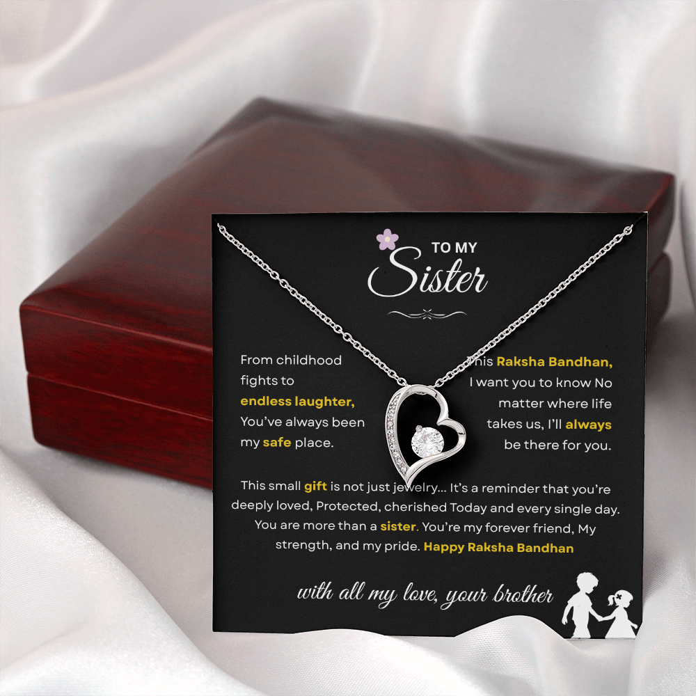 Raksha Bandhan Gift for Sister from Brother – Forever Love Necklace – Unbreakable Bond Jewelry