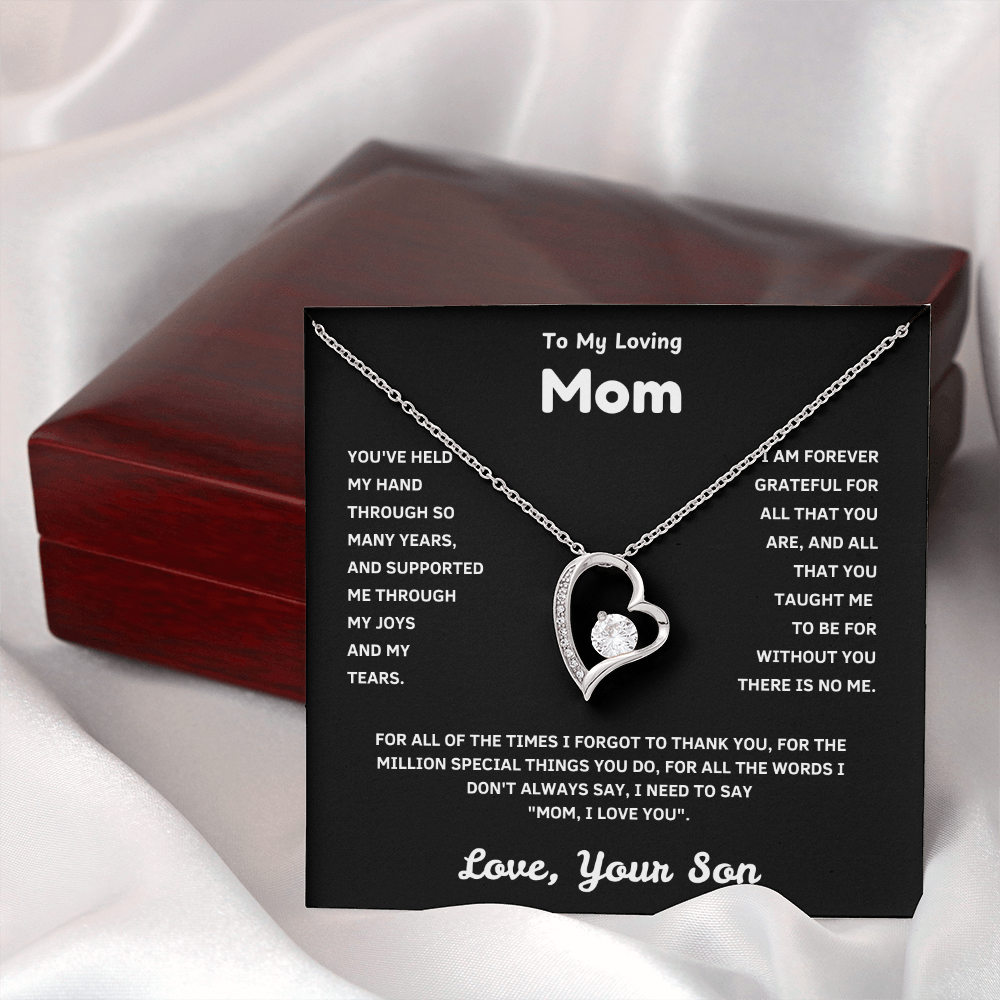 Forever Love Necklace for Mom – Premium CZ Stone Pendant, Unbreakable Bond Gift