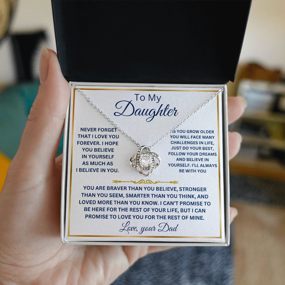 To my Daughter - Love Knot Necklace, from Dad