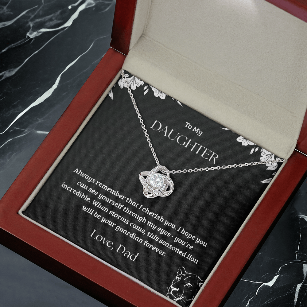 Precious Gift For Daughter - Love Knot Necklace From Dad
