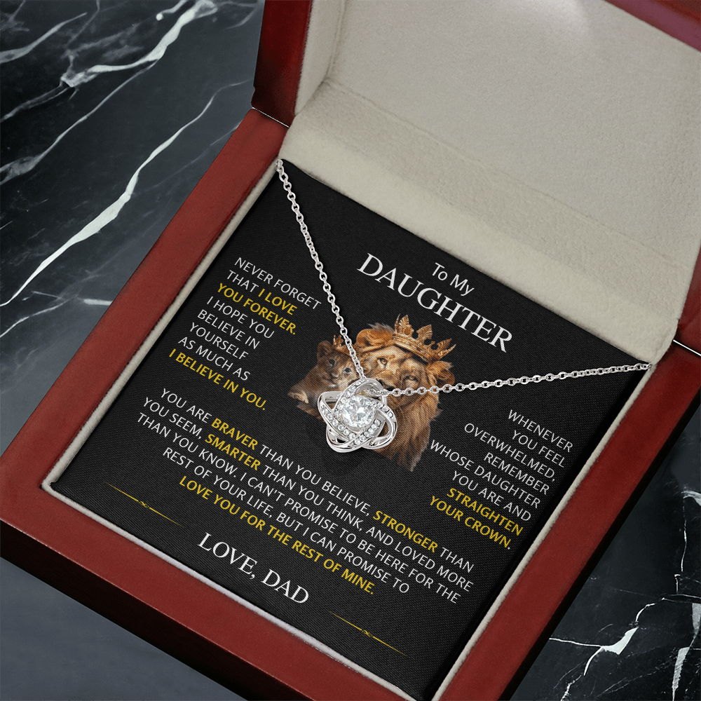 To My Daughter - Love Knot Necklace From Dad