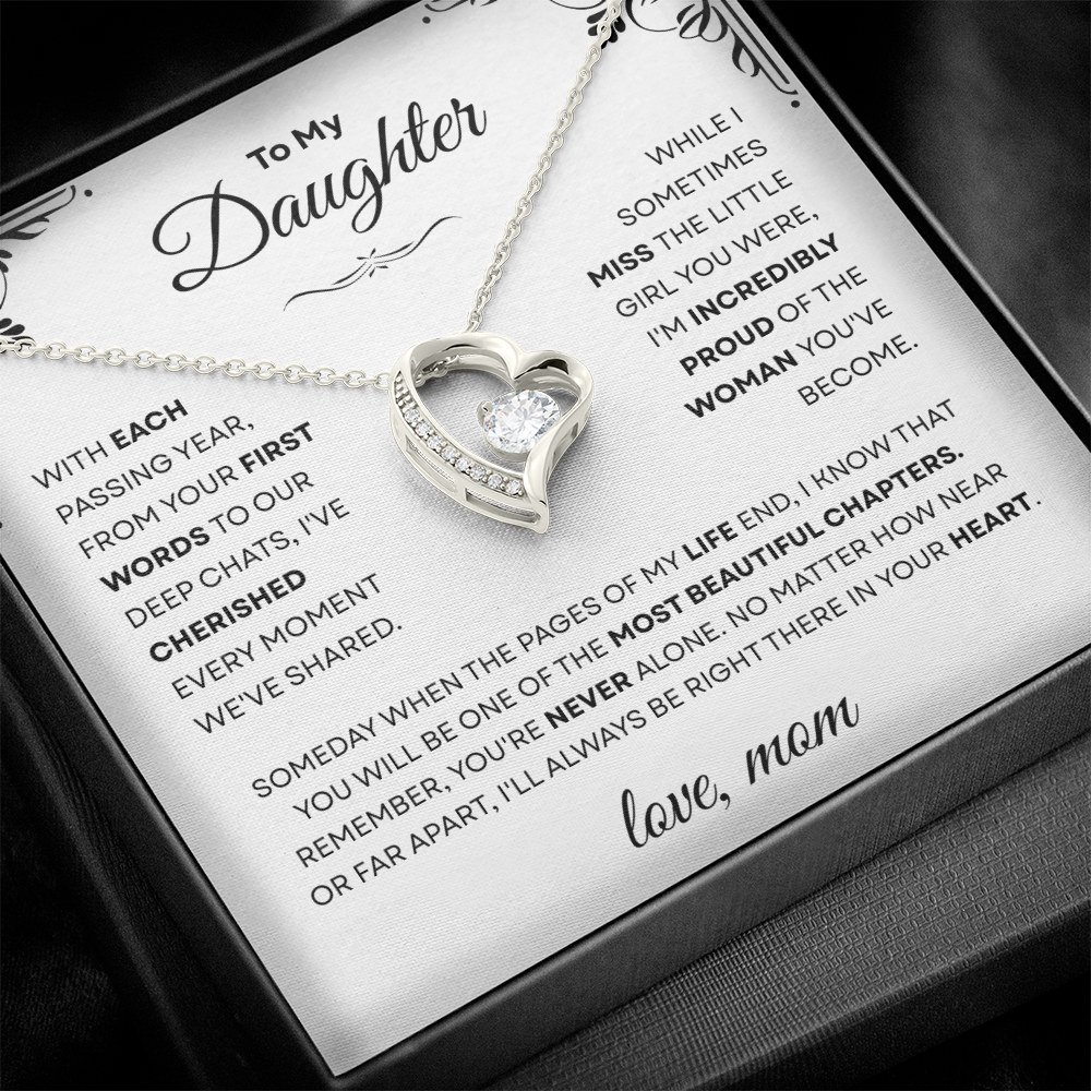 Forever Love Necklace – Meaningful Gift from Mom to Daughter | CZ Heart Pendant