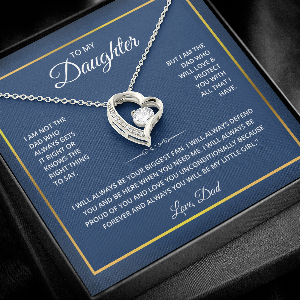 To My Daughter Necklace From Dad With Heartfelt Message - Forever Love Necklace