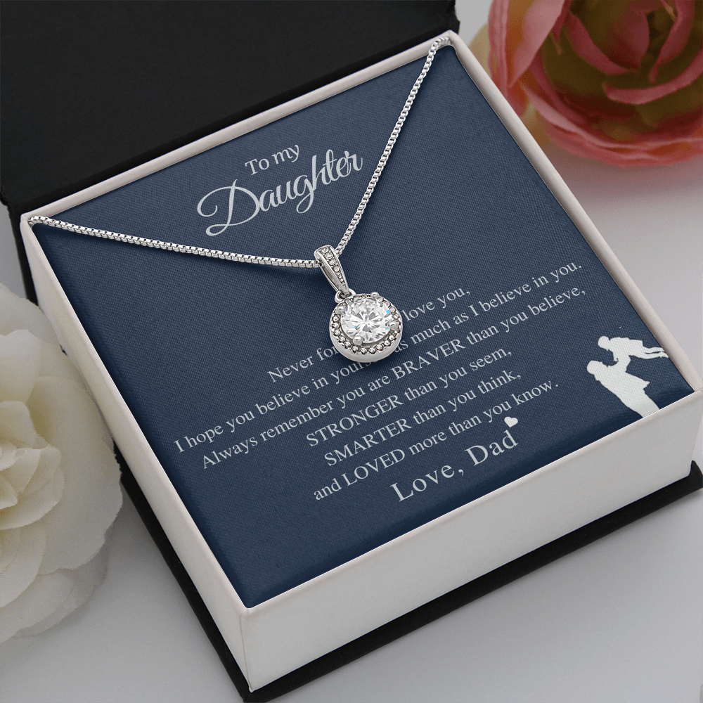 To My Beautiful Daughter - Solitaire Necklace Gift