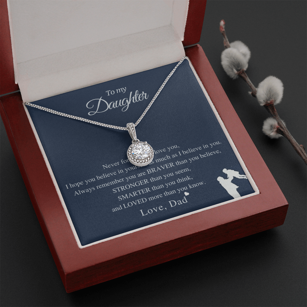 To My Beautiful Daughter - Solitaire Necklace Gift