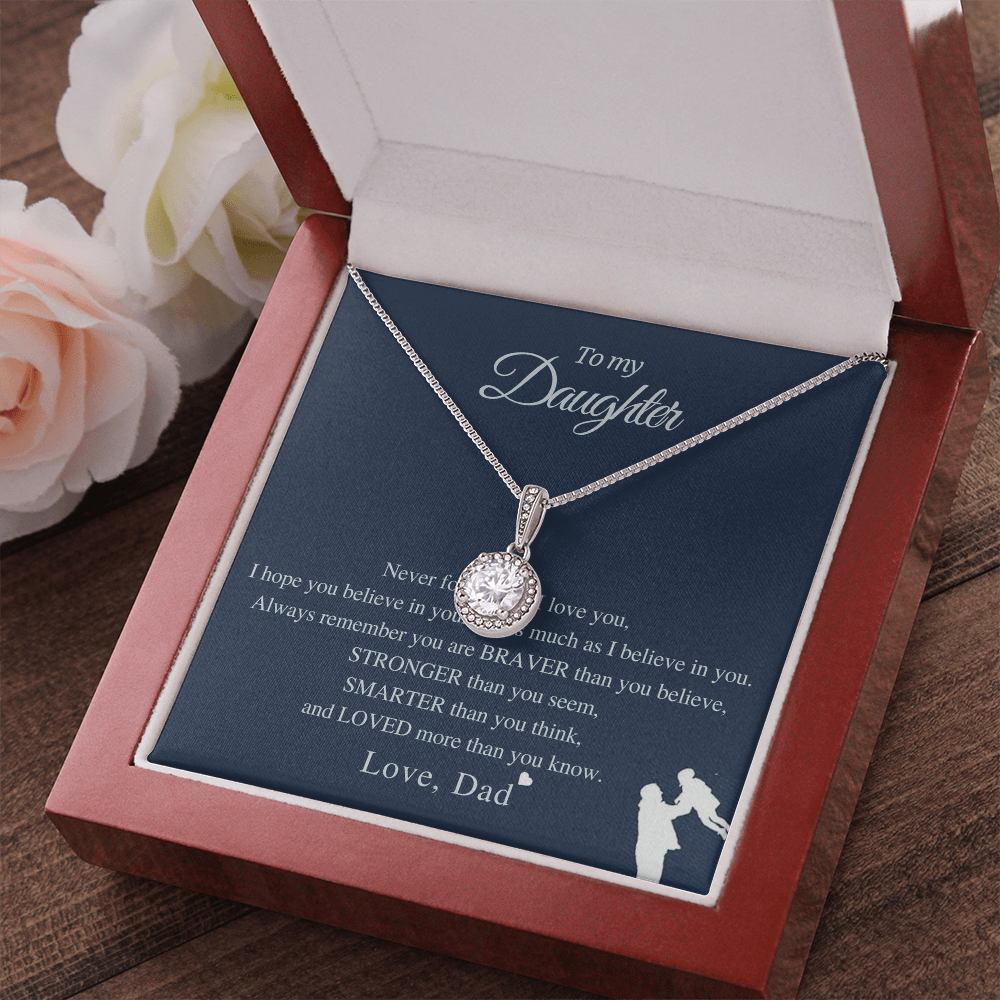 To My Beautiful Daughter - Solitaire Necklace Gift