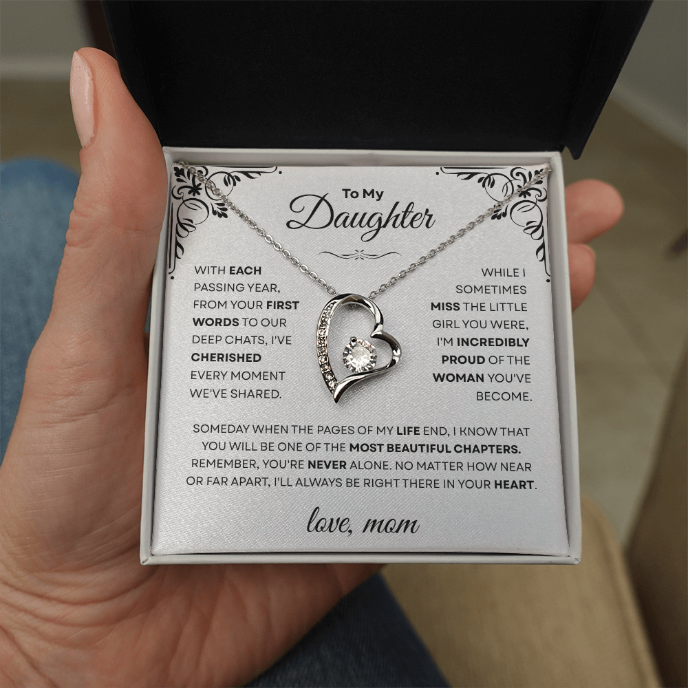 Forever Love Necklace – Meaningful Gift from Mom to Daughter | CZ Heart Pendant