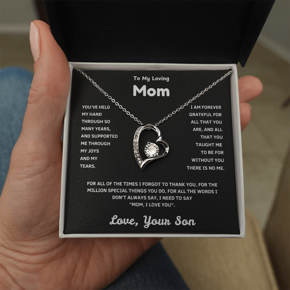 Forever Love Necklace for Mom – Premium CZ Stone Pendant, Unbreakable Bond Gift