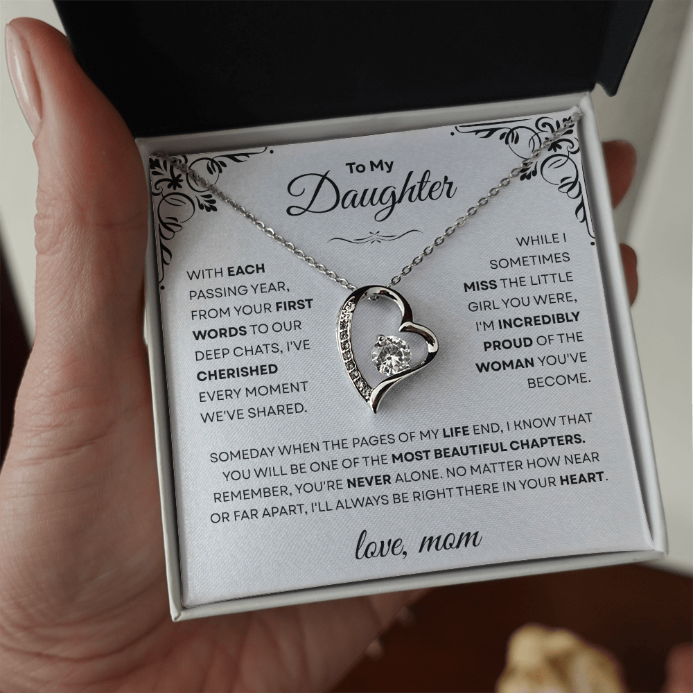 Forever Love Necklace – Meaningful Gift from Mom to Daughter | CZ Heart Pendant