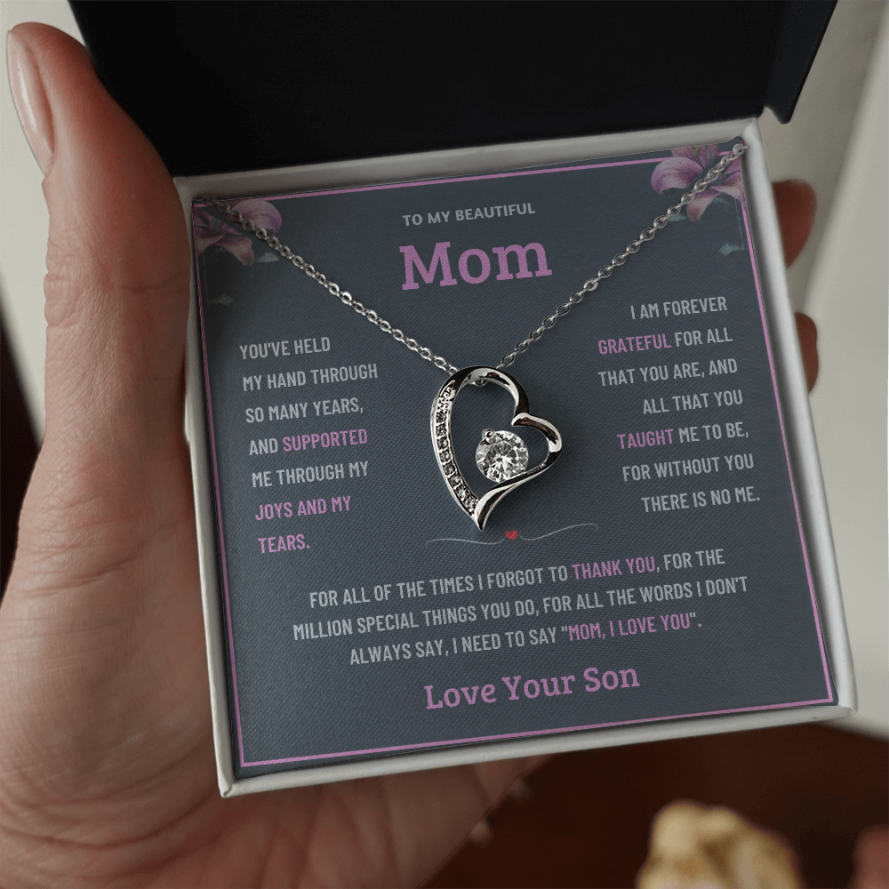 To My Wonderful Mom Necklace Gift - From Son