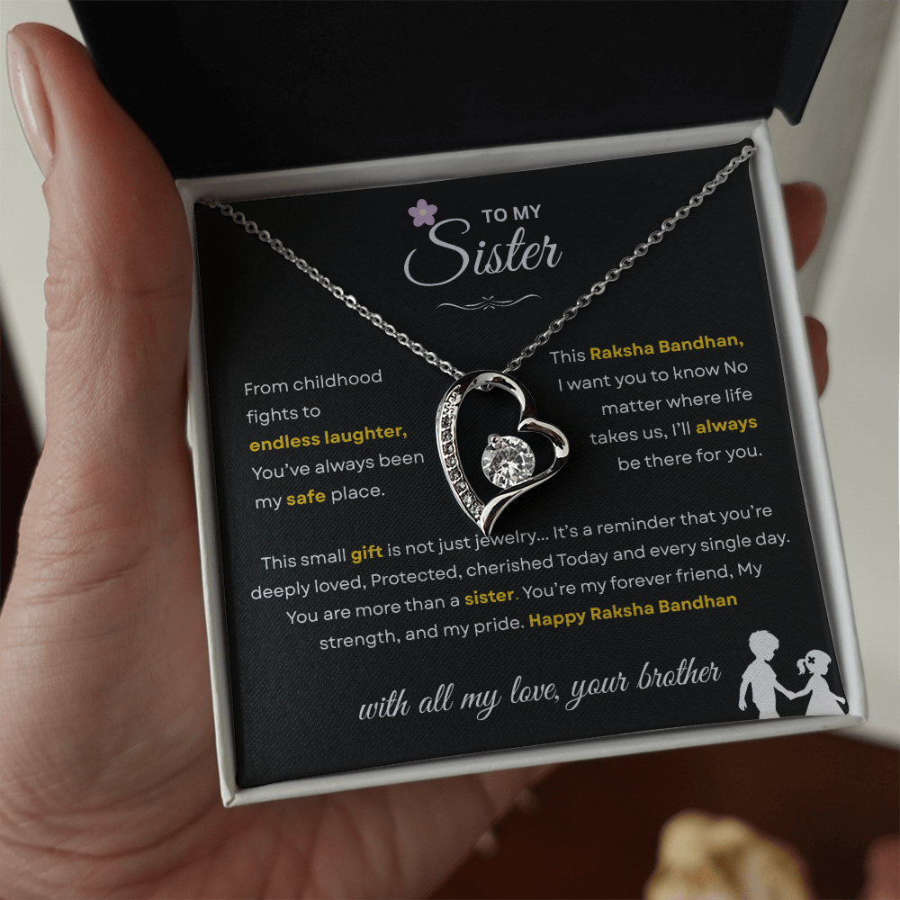 Raksha Bandhan Gift for Sister from Brother – Forever Love Necklace – Unbreakable Bond Jewelry