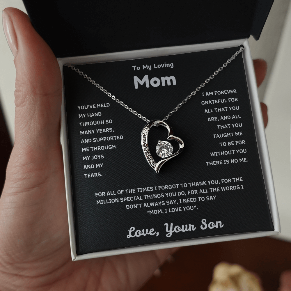 Forever Love Necklace for Mom – Premium CZ Stone Pendant, Unbreakable Bond Gift