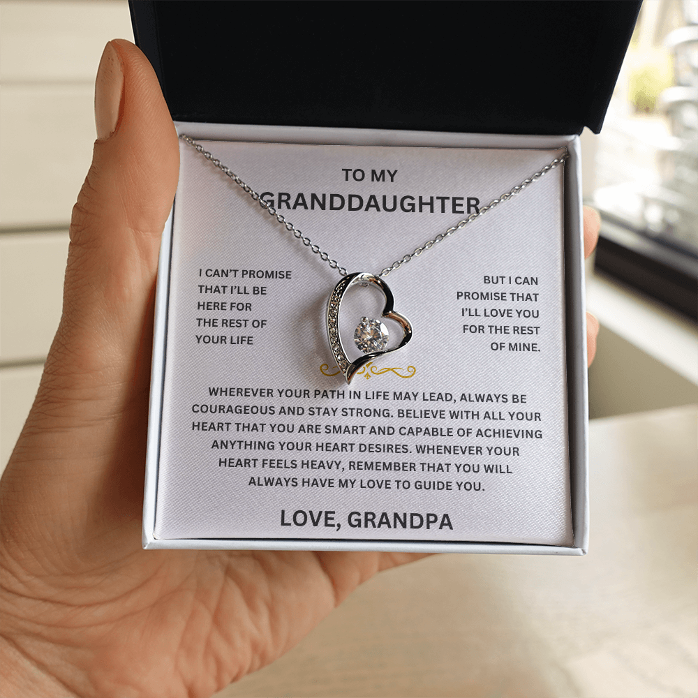 Heart Necklace for Granddaughter – Symbol of Love and Connection – Premium CZ Stones – Gift from Grandpa