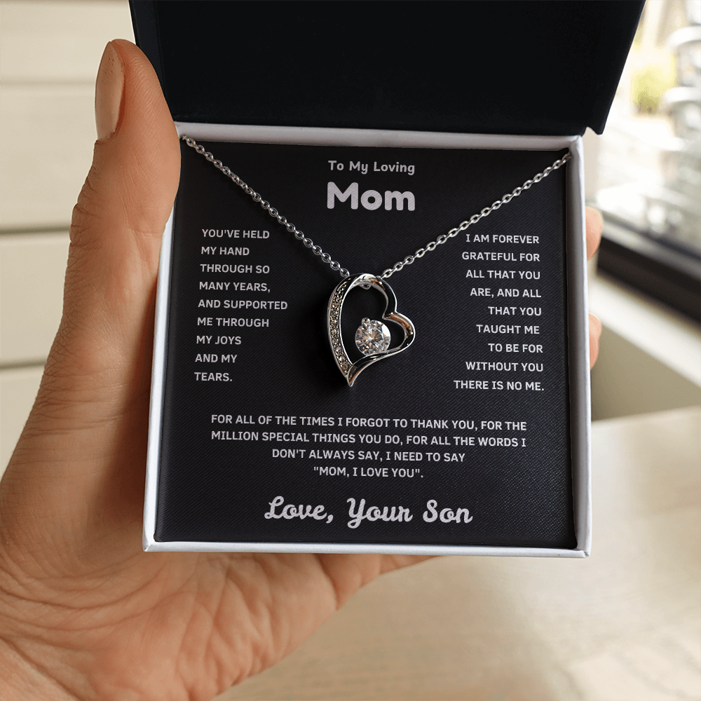Forever Love Necklace for Mom – Premium CZ Stone Pendant, Unbreakable Bond Gift