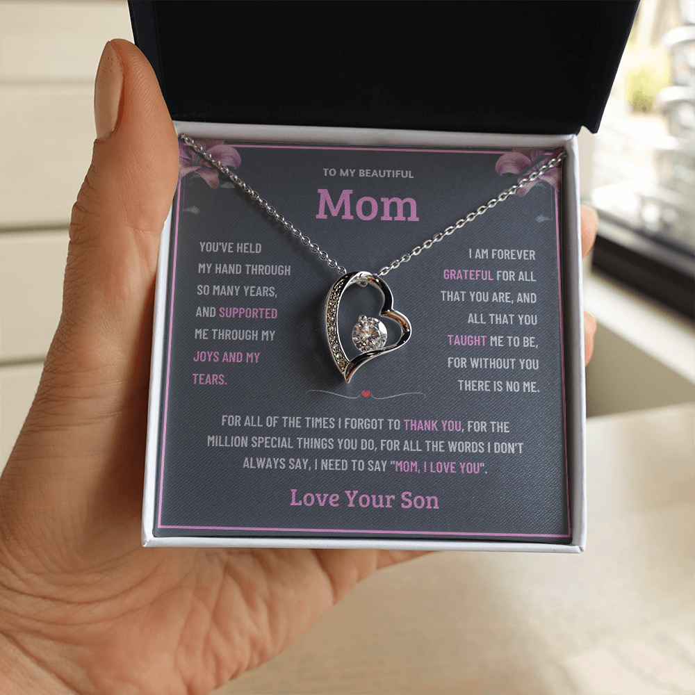 To My Wonderful Mom Necklace Gift - From Son