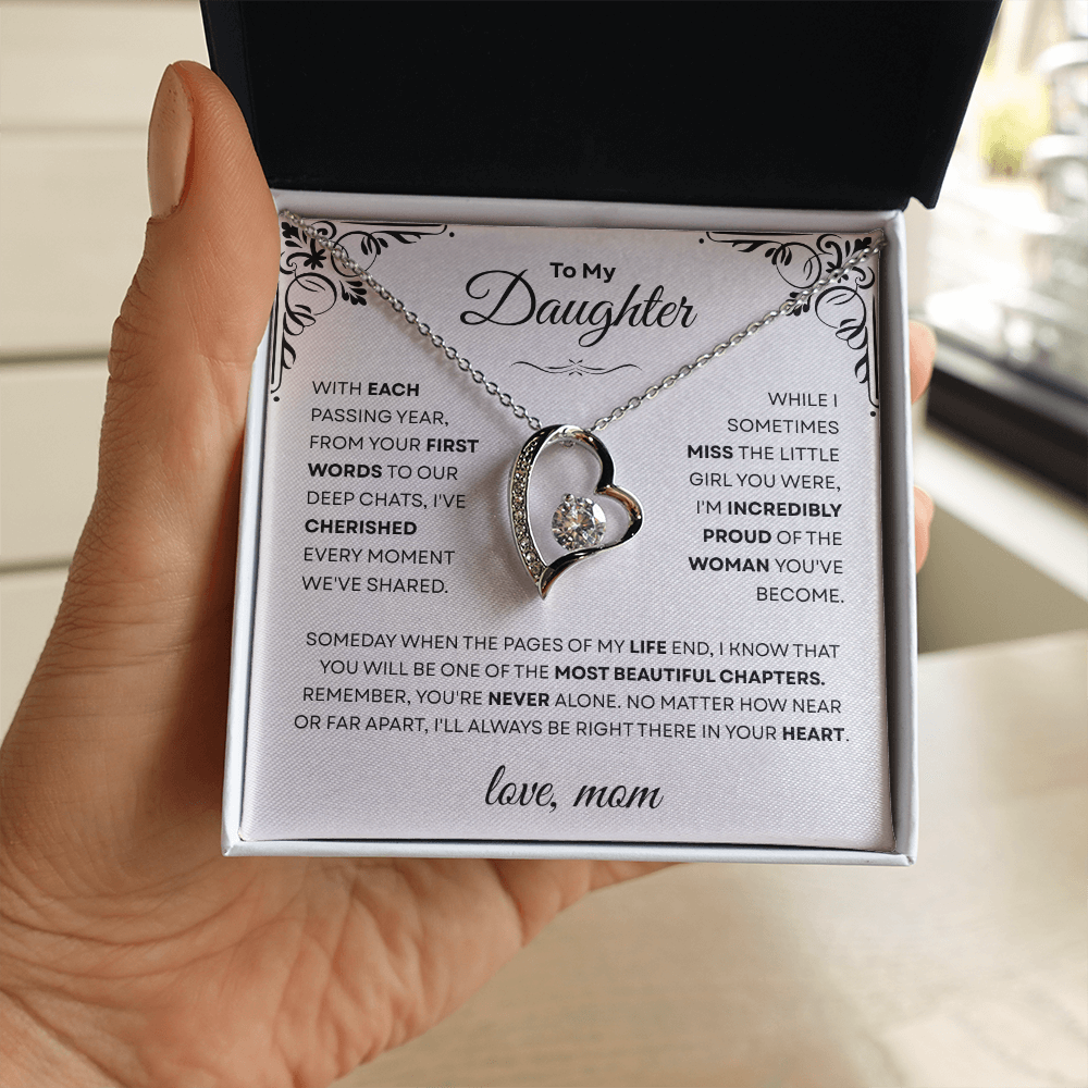 Forever Love Necklace – Meaningful Gift from Mom to Daughter | CZ Heart Pendant