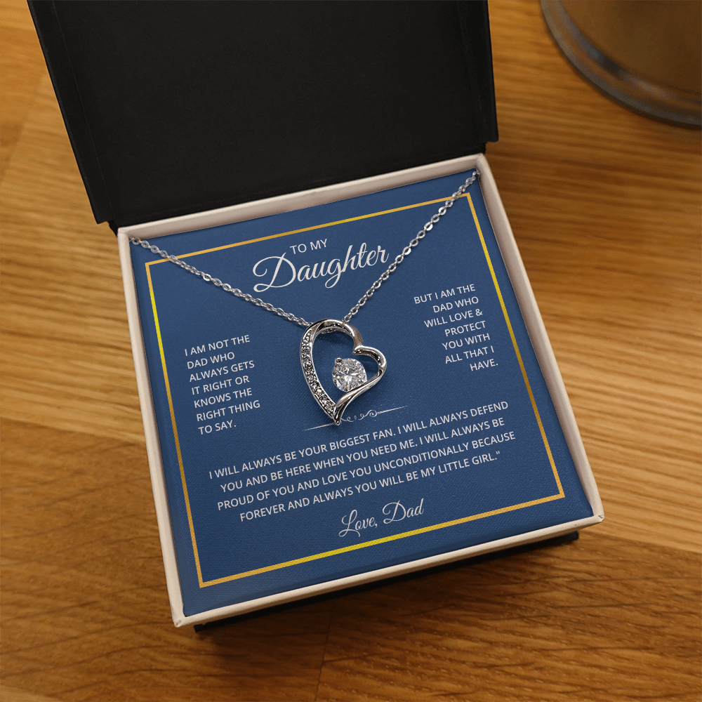 To My Daughter Necklace From Dad With Heartfelt Message - Forever Love Necklace