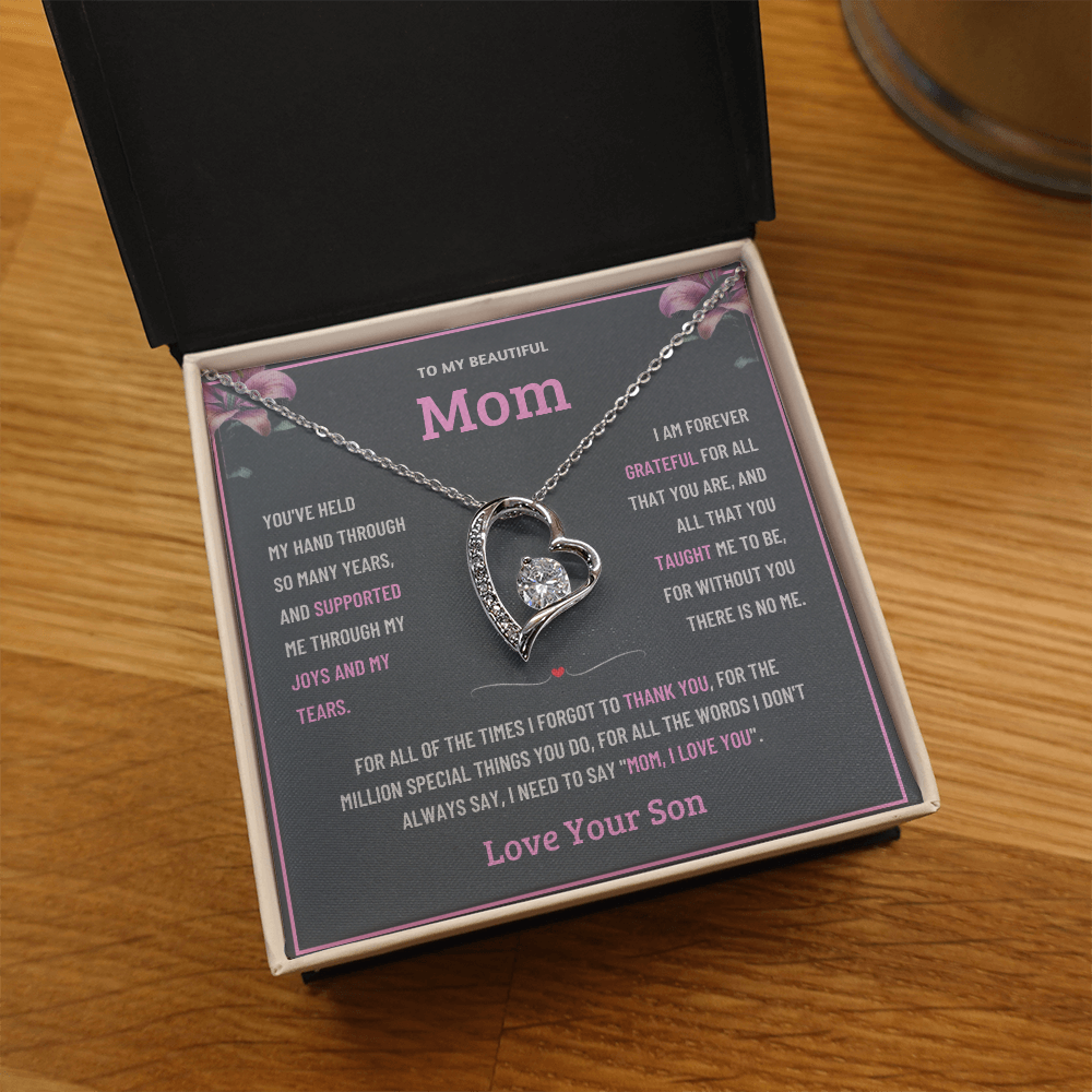 To My Wonderful Mom Necklace Gift - From Son