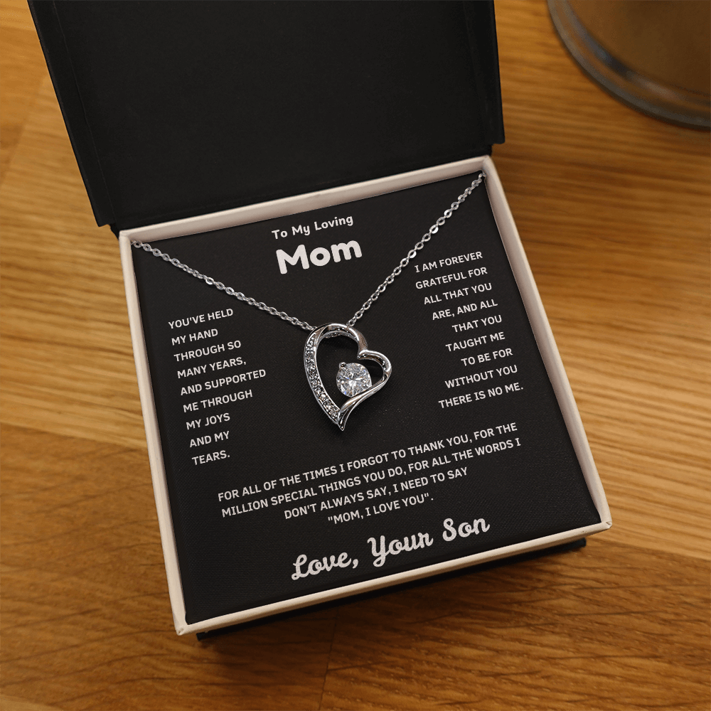 Forever Love Necklace for Mom – Premium CZ Stone Pendant, Unbreakable Bond Gift