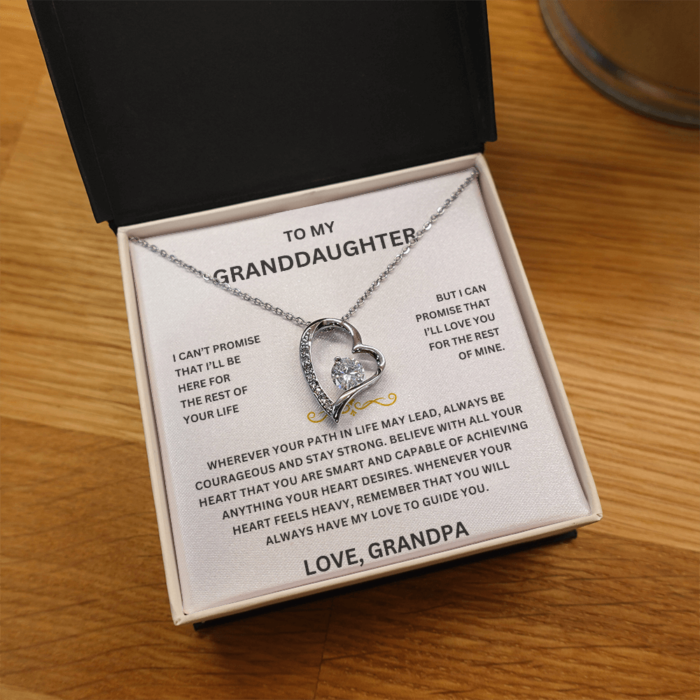 Heart Necklace for Granddaughter – Symbol of Love and Connection – Premium CZ Stones – Gift from Grandpa