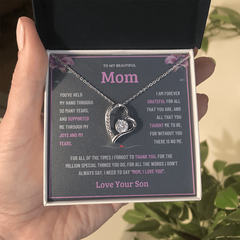 To My Wonderful Mom Necklace Gift - From Son
