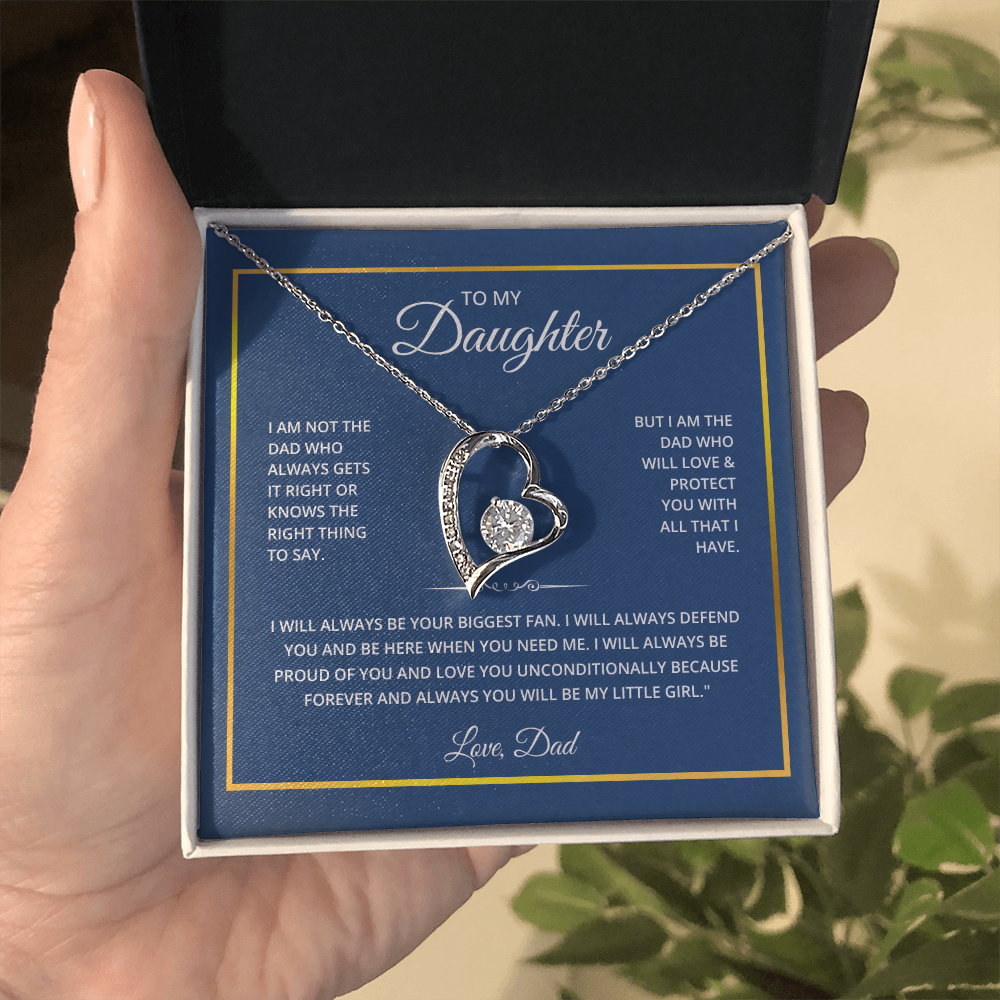 To My Daughter Necklace From Dad With Heartfelt Message - Forever Love Necklace