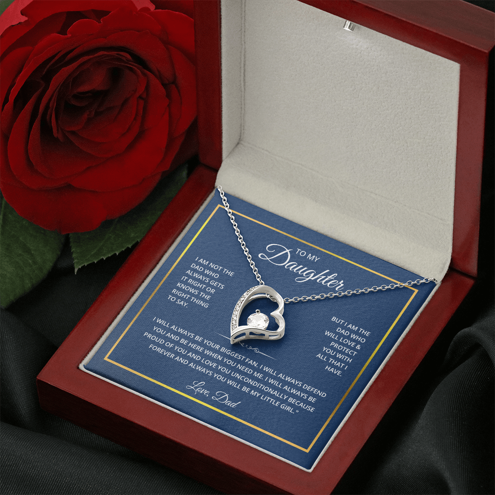 To My Daughter Necklace From Dad With Heartfelt Message - Forever Love Necklace