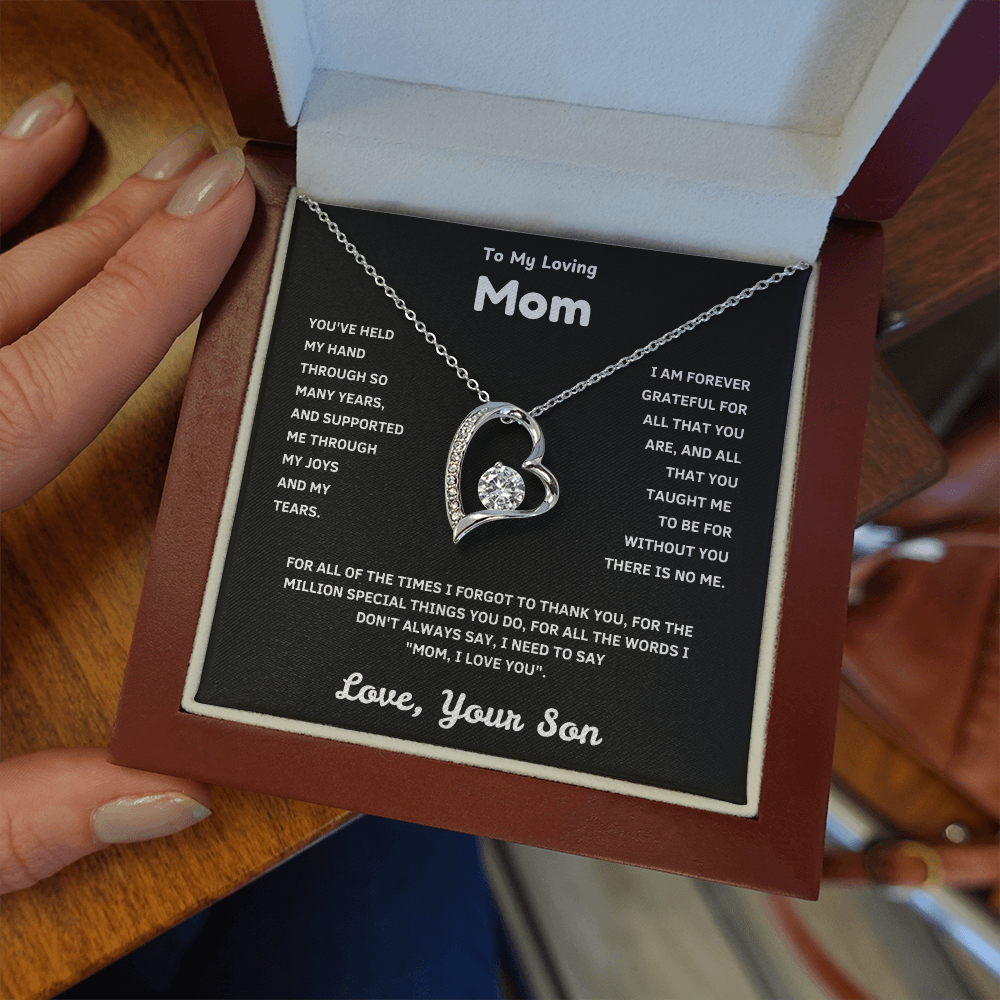 Forever Love Necklace for Mom – Premium CZ Stone Pendant, Unbreakable Bond Gift