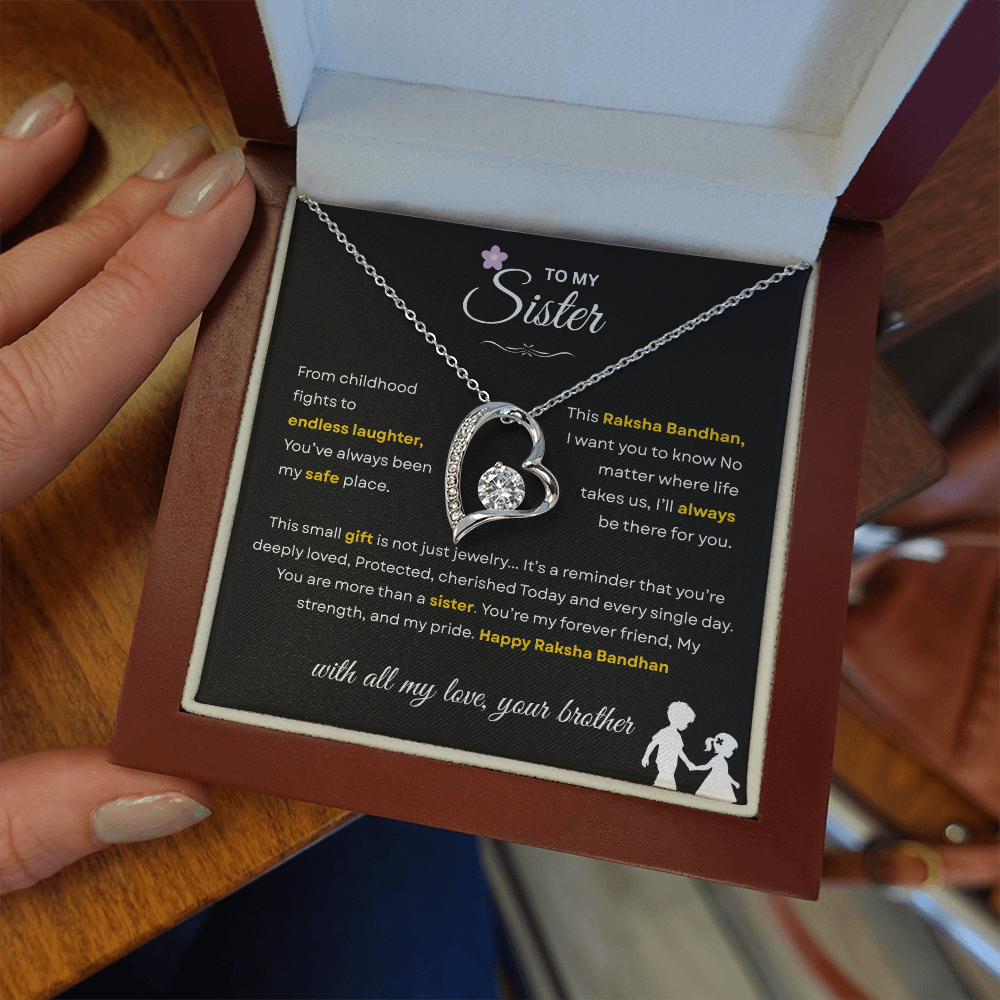 Raksha Bandhan Gift for Sister from Brother – Forever Love Necklace – Unbreakable Bond Jewelry