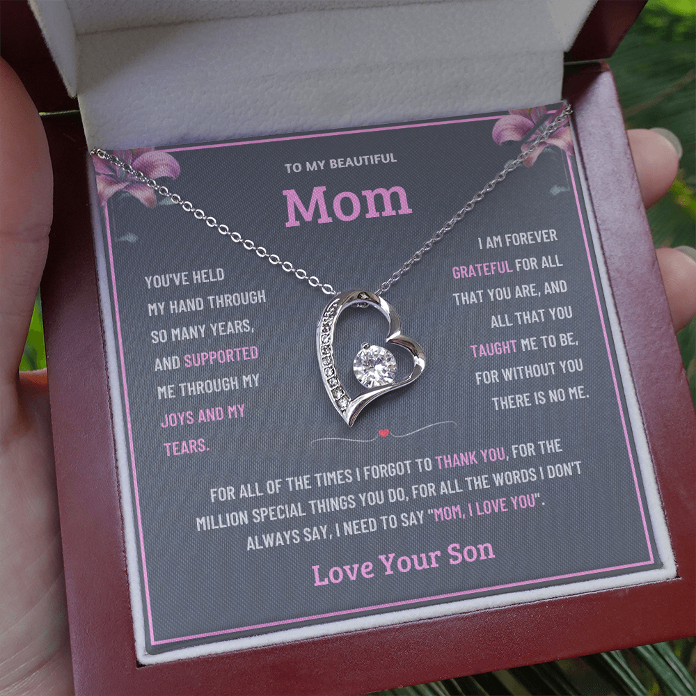 To My Wonderful Mom Necklace Gift - From Son