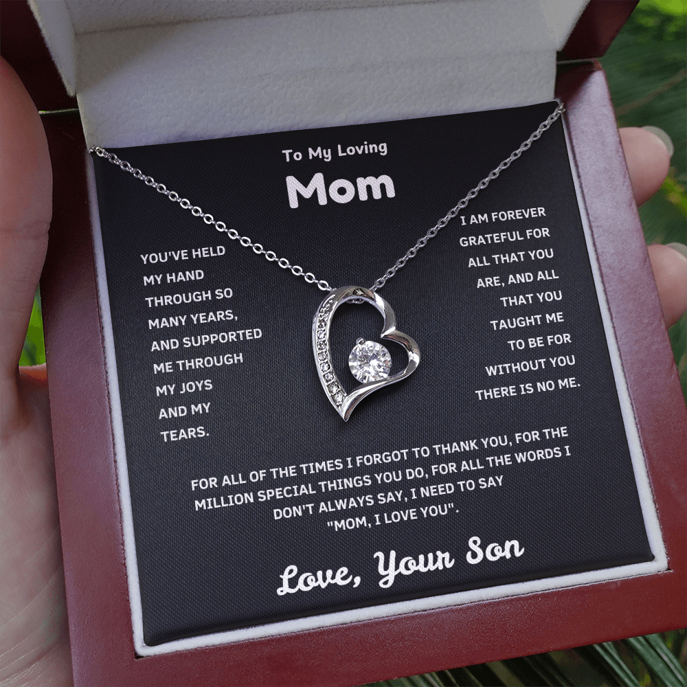 Forever Love Necklace for Mom – Premium CZ Stone Pendant, Unbreakable Bond Gift