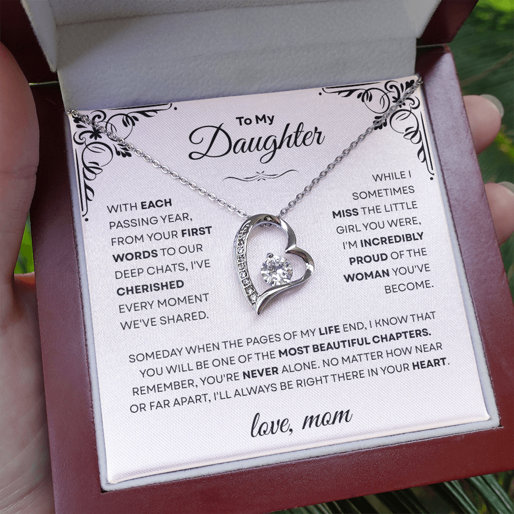 Forever Love Necklace – Meaningful Gift from Mom to Daughter | CZ Heart Pendant