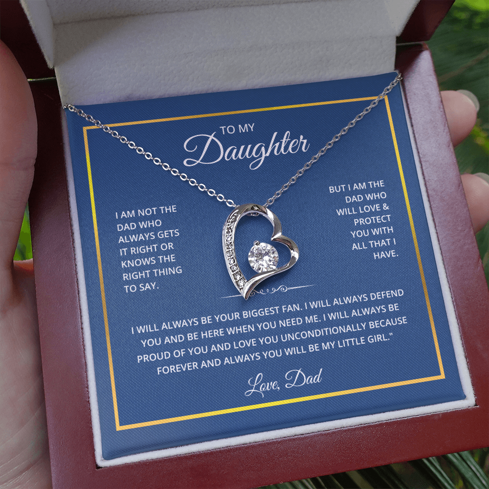 To My Daughter Necklace From Dad With Heartfelt Message - Forever Love Necklace