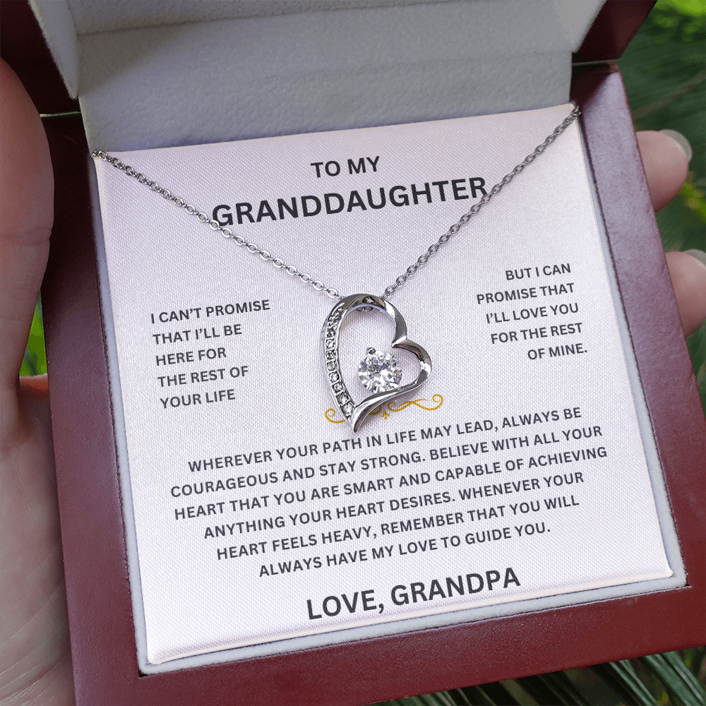 Heart Necklace for Granddaughter – Symbol of Love and Connection – Premium CZ Stones – Gift from Grandpa
