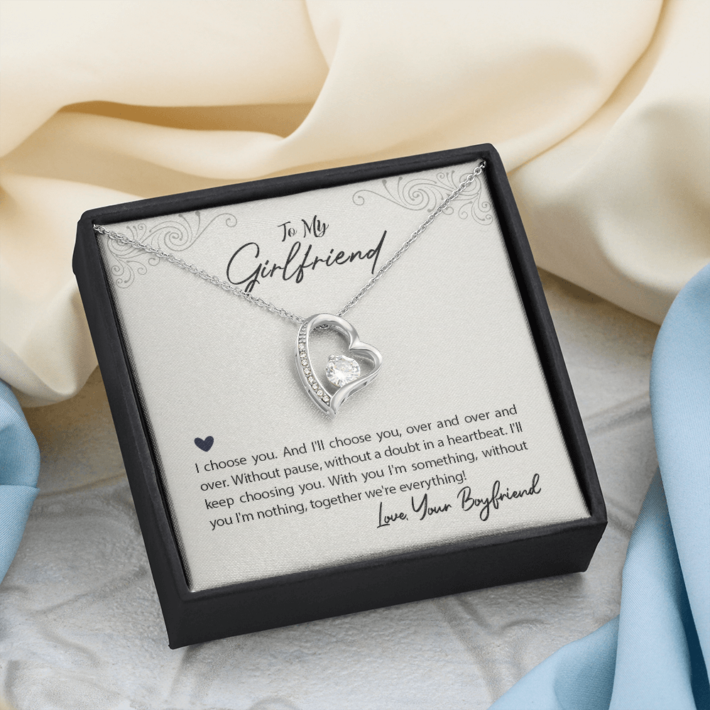 To My Girlfriend- Forever Love Pendant Necklace Gift Set