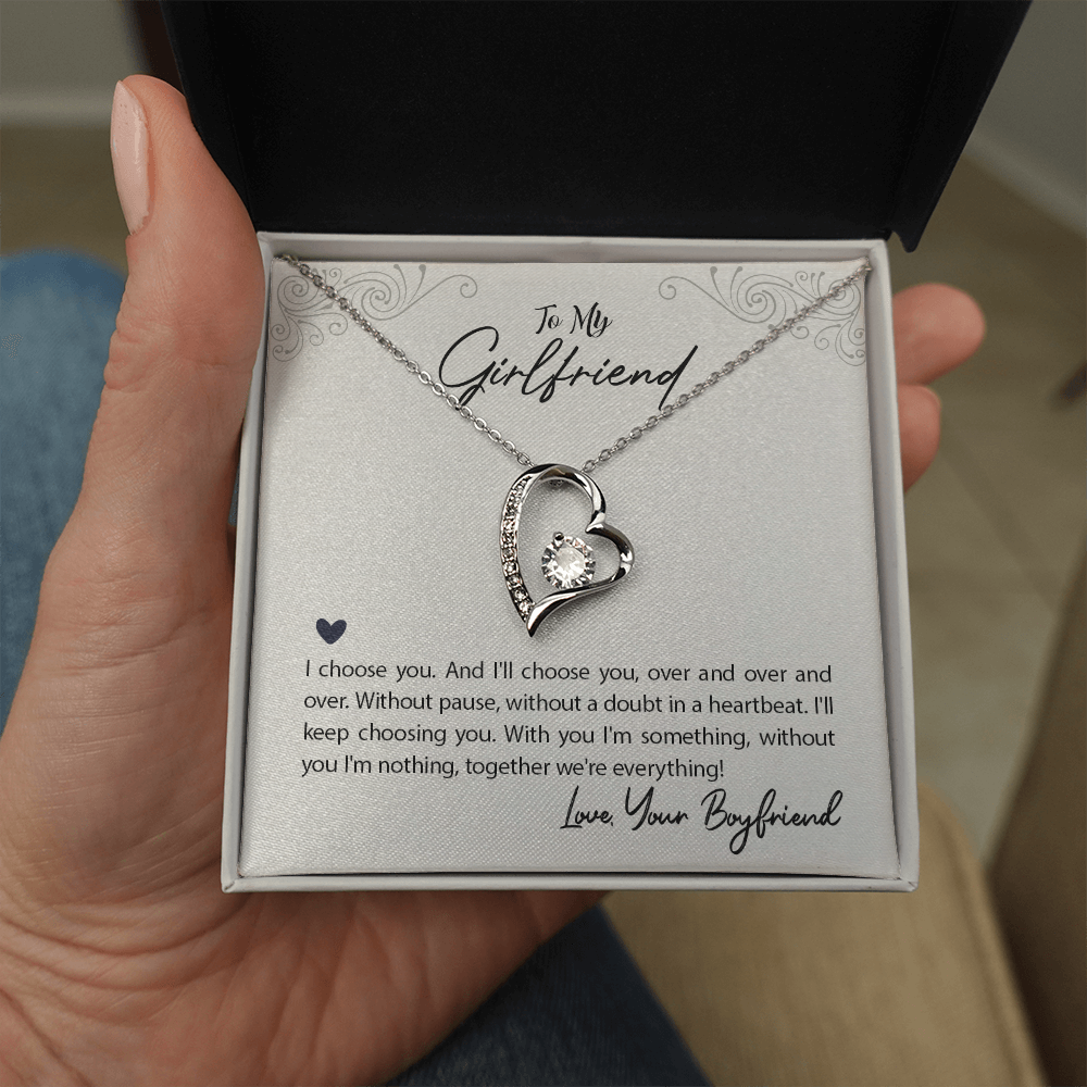 To My Girlfriend- Forever Love Pendant Necklace Gift Set